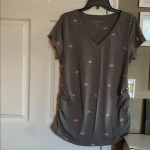 Maternity A:Glow Ruched short sleeve tee shirt